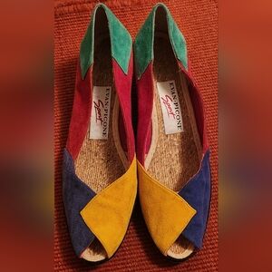 Vintage Evan Picone Sport Colorblock Espadrilles-Style Shoes - 8.5 N